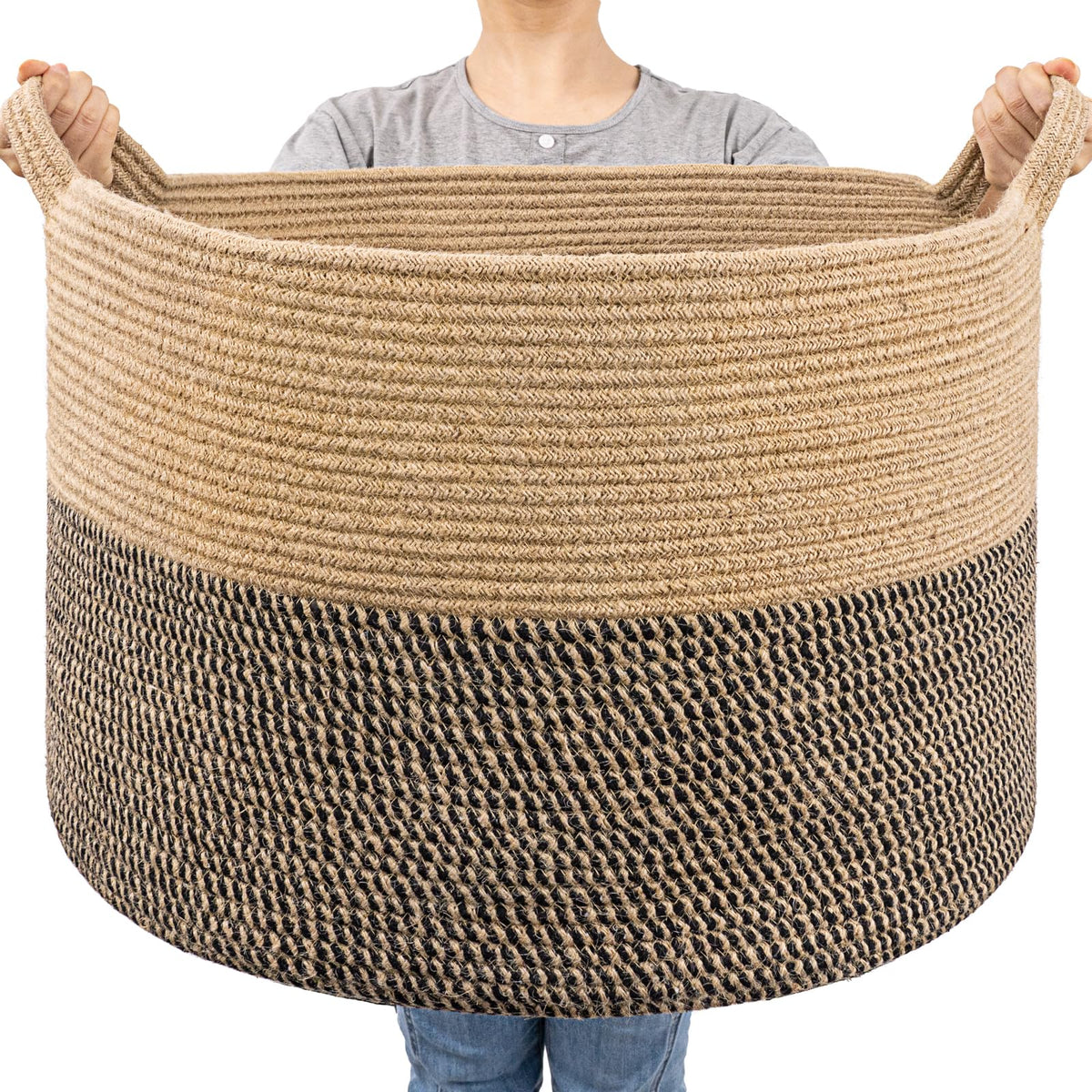 Goodpick Woven Rope Basket for Blankets Fit Nursery & Living Room, 45L