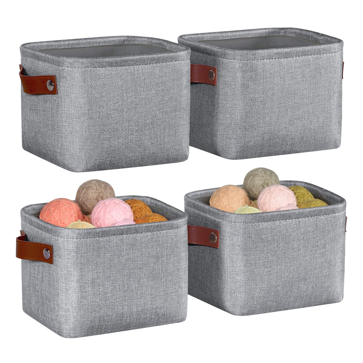 Small Fabric Storage Bins, Narrow Storage Baskets for Organizing