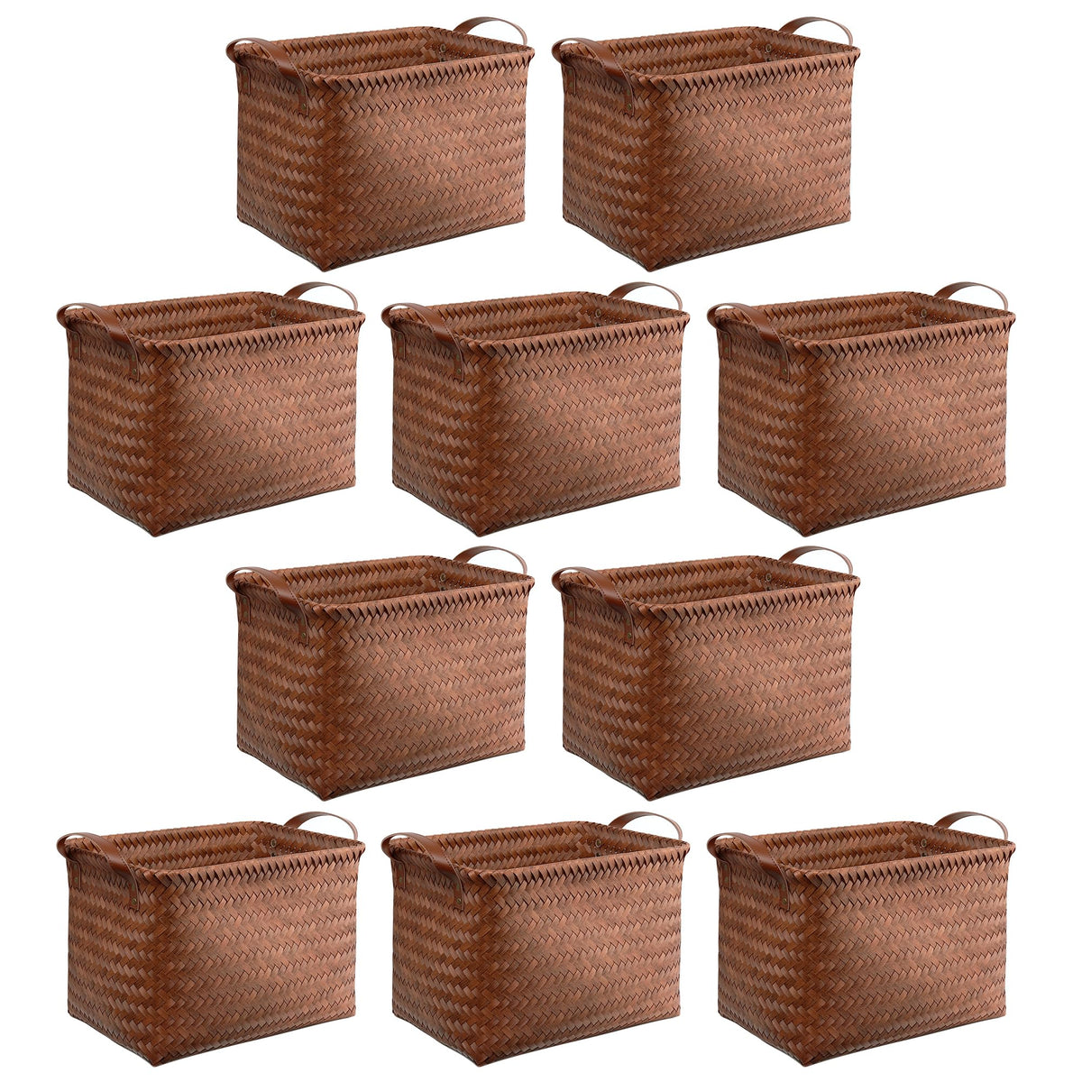 BROWNLILY Handwoven Wicker Storage Baskets, Pack of 4, Brown