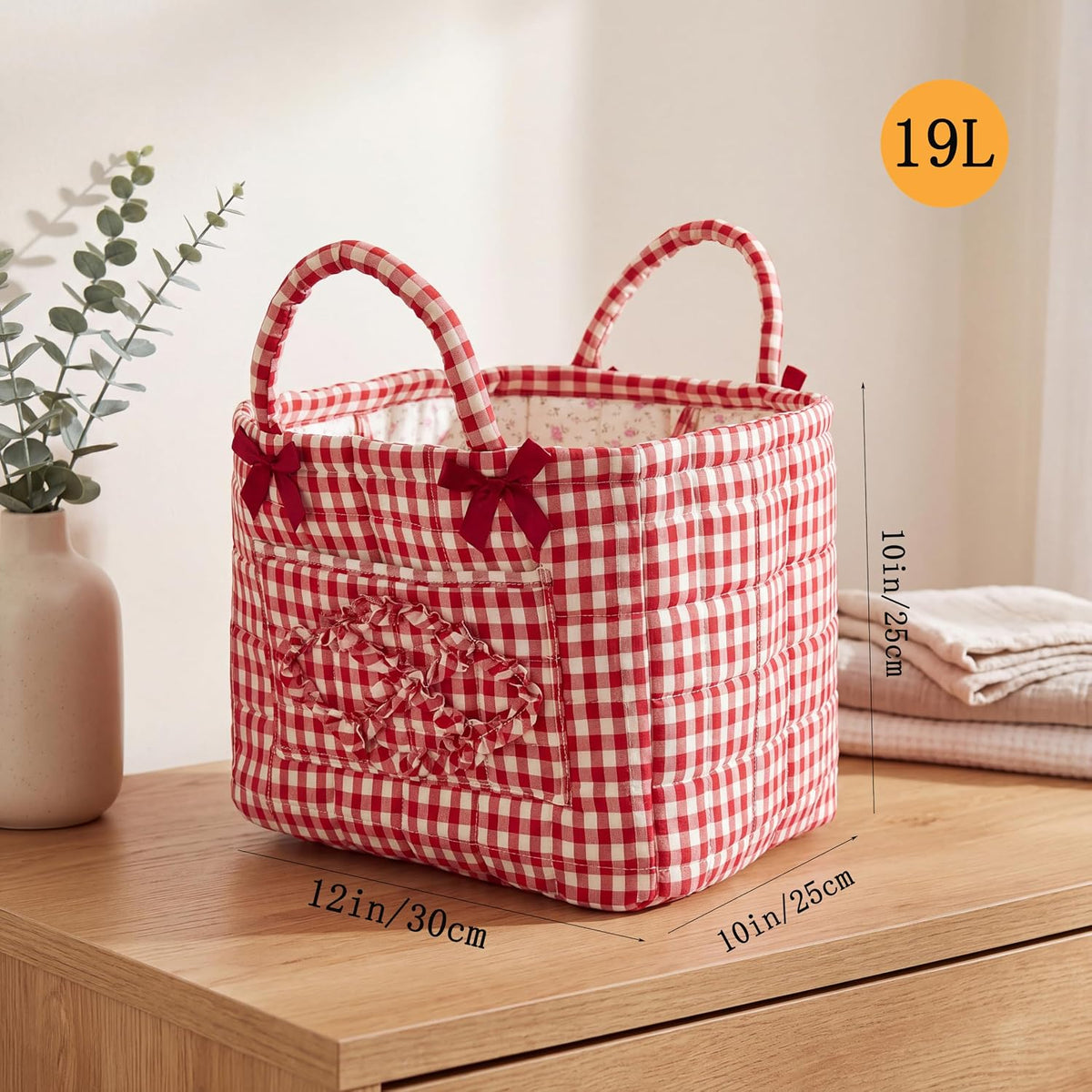 Quilted Laundry Basket with Handles—For Home, Picnics, and the Office