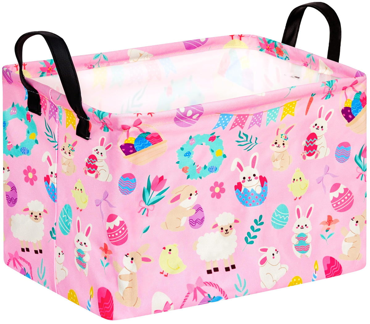 Spring Flower Gift Storage Basket Rectangle Storage Organizer for Nursery Hamper Home Bedroom Laundry Hamper Shelf Baskets.