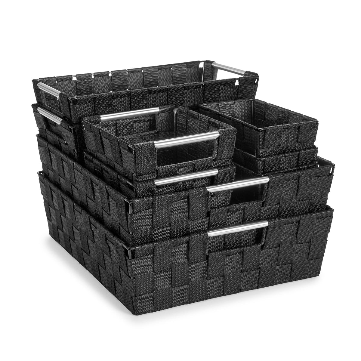 Sorbus Baskets for Organizing, Woven Storage Set (Set of 3, Gray)