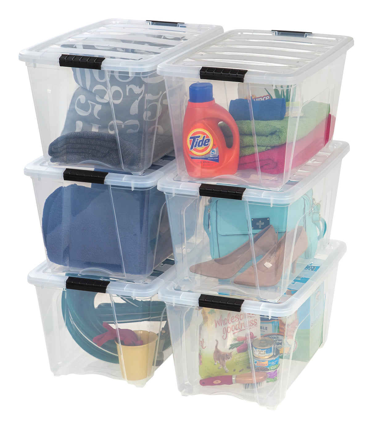 IRIS USA 4-Pack 32 Quart Storage Bins with Lids, Clear