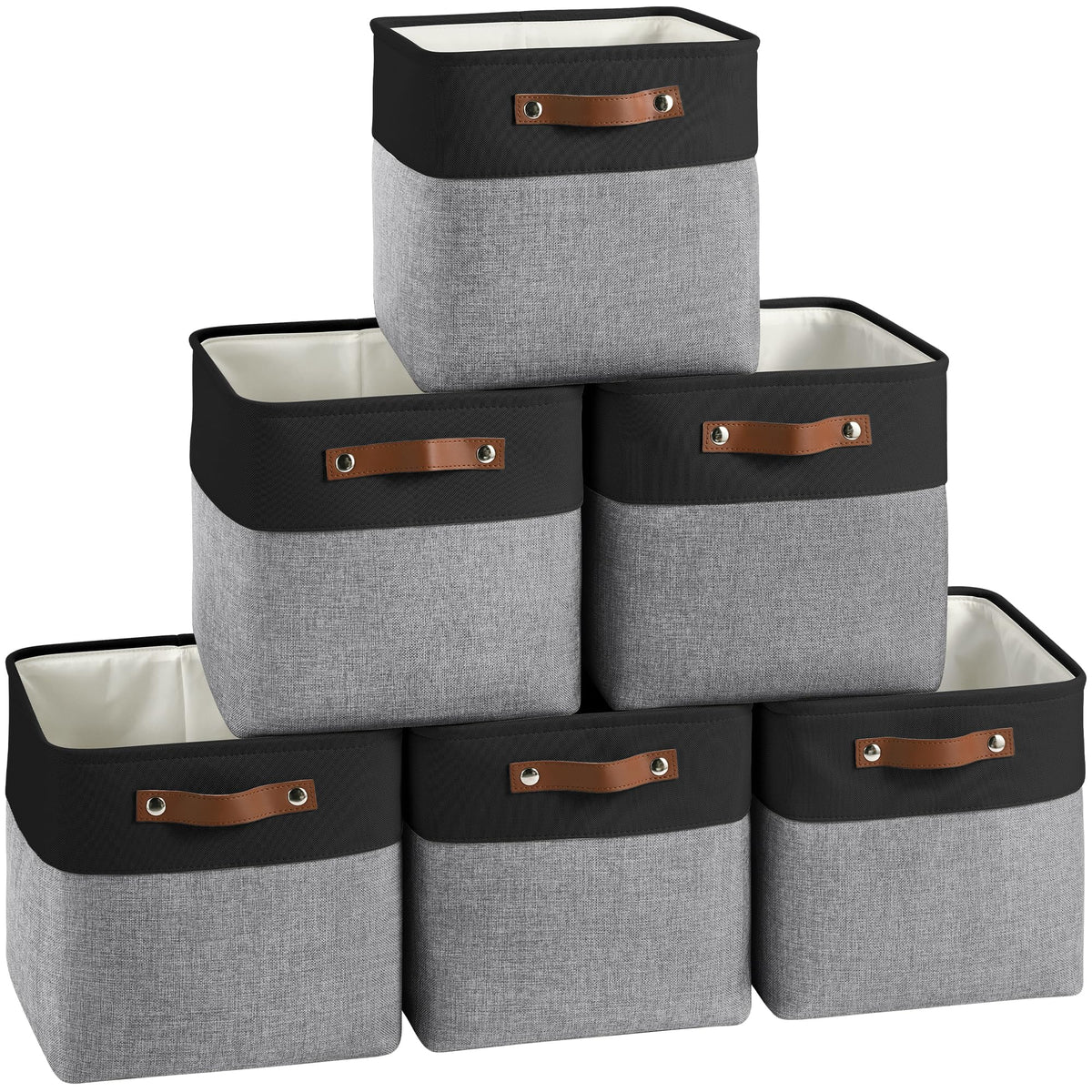 FinishingBo 11 inch Cube Storage Bin 6 Pack, Cube Organizer Bins