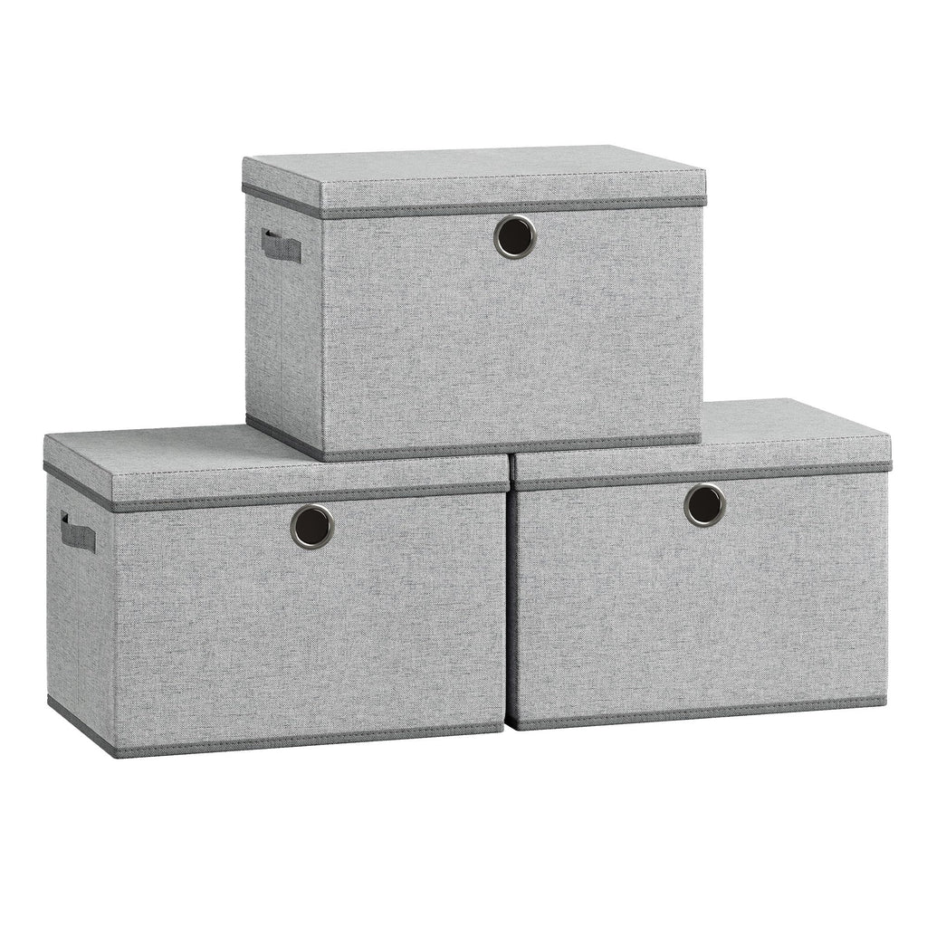 SONGMICS Set of 3 Storage Bins with Lids, 41 Quart Foldable Storage Boxes
