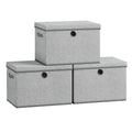 SONGMICS Set of 3 Storage Bins with Lids, 41 Quart Foldable Storage Boxes