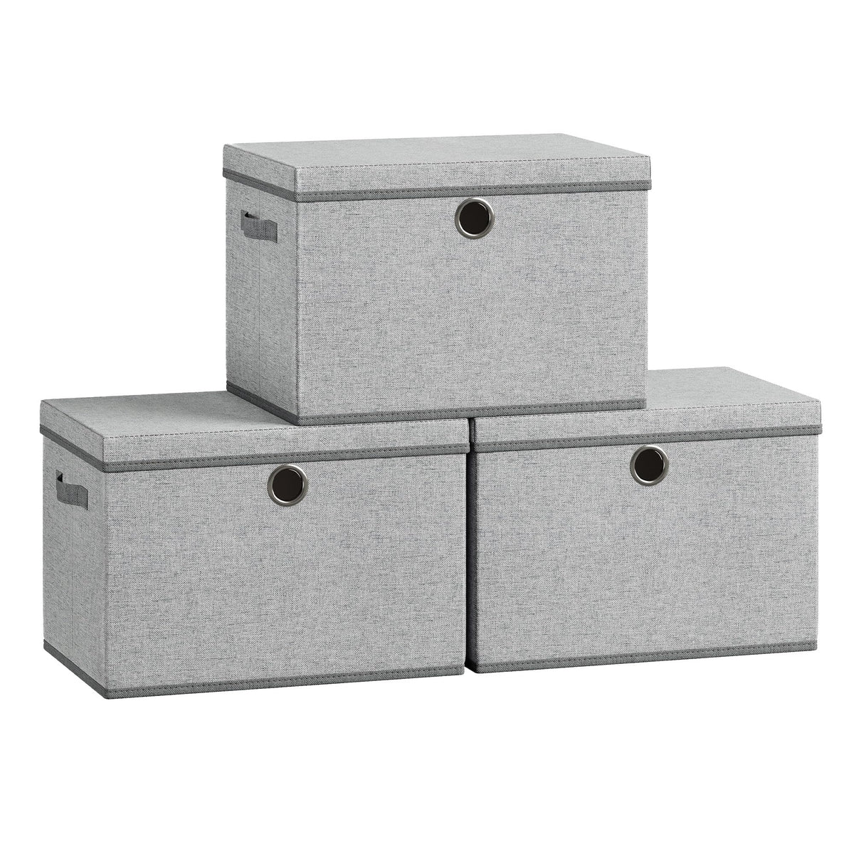 SONGMICS Set of 3 Storage Bins with Lids, 41 Quart Foldable Storage Boxes