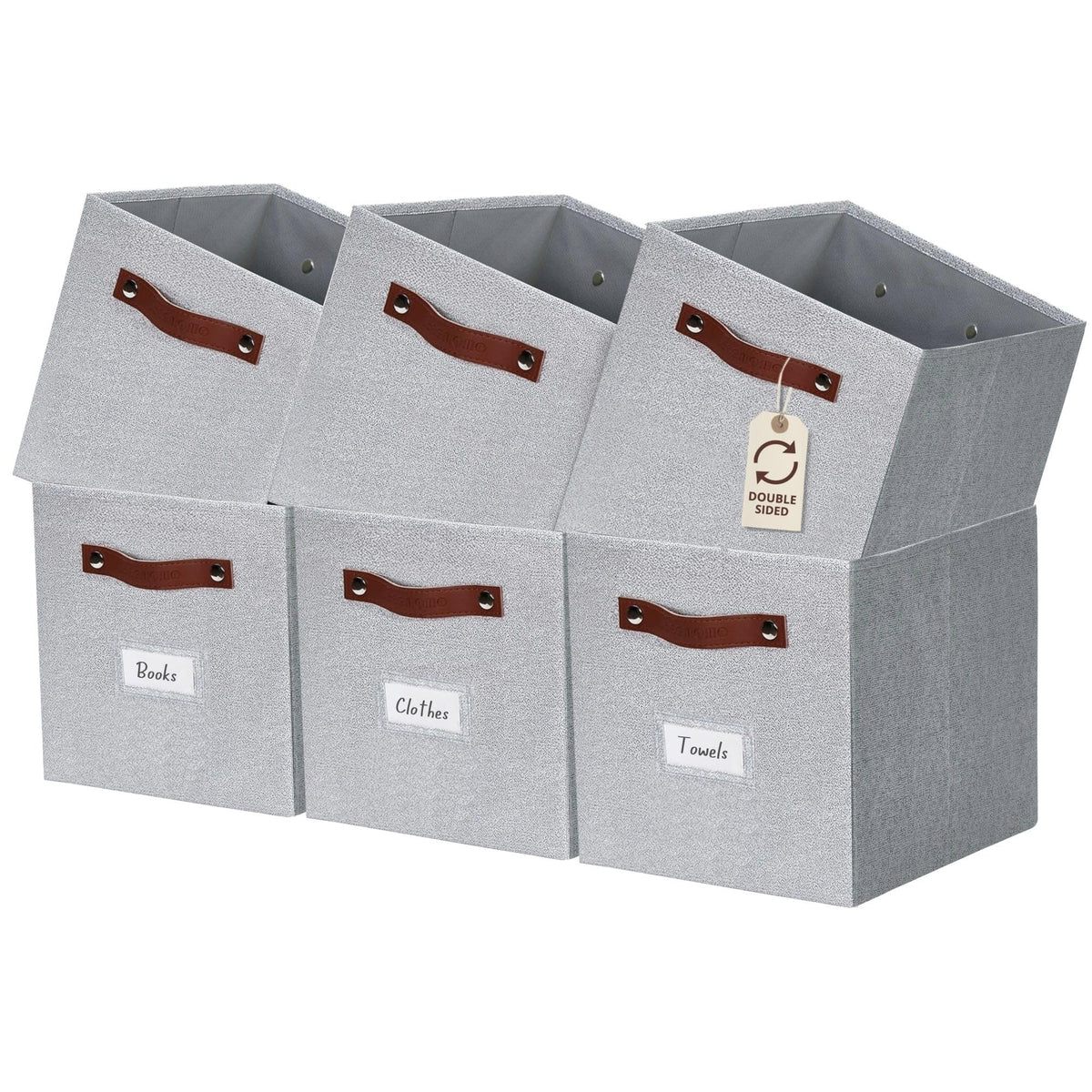 DECOMOMO Storage Bins, Cube Storage Bin with Labels